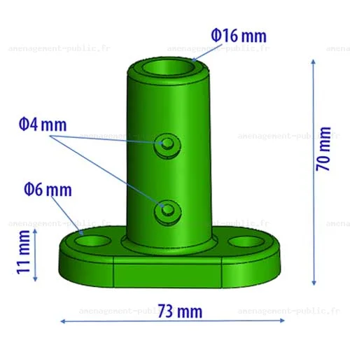 Fixation en polyamide pour corde et filet de structure de jeu